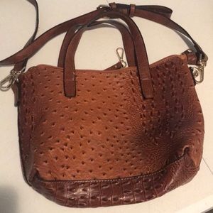 Vegan leather brown purse crocodile style